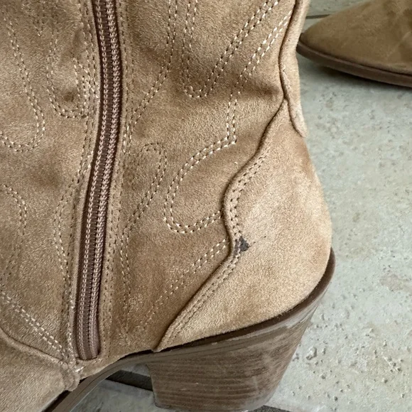 Wild Fable Camel Suede Heeled Boots - Picture 3 of 3